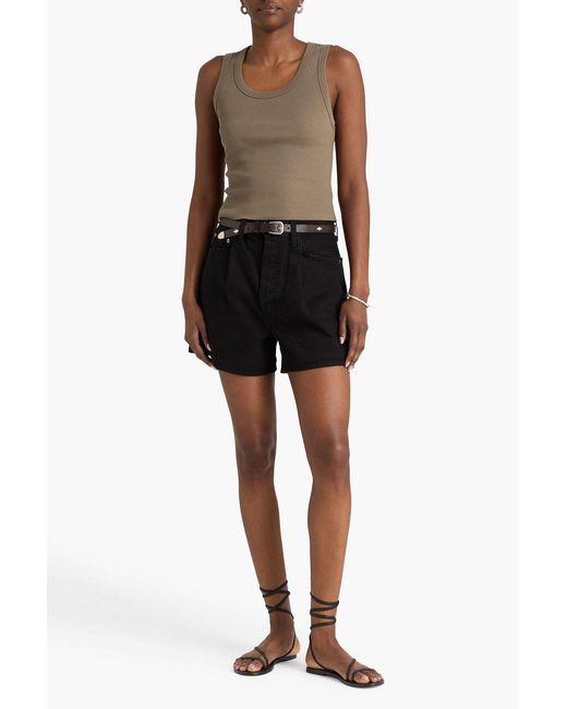 Agolde Brown Ribbed Jersey Tank