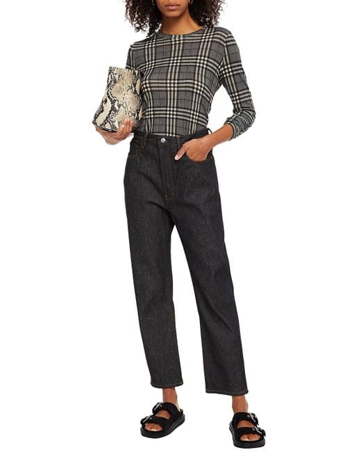 Acne Black High-rise Straight-leg Jeans