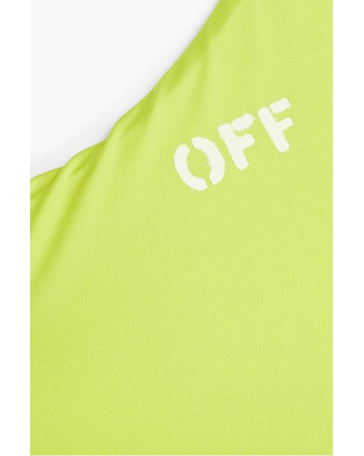 Off-White c/o Virgil Abloh Yellow One-shoulder Printed Swimsuit