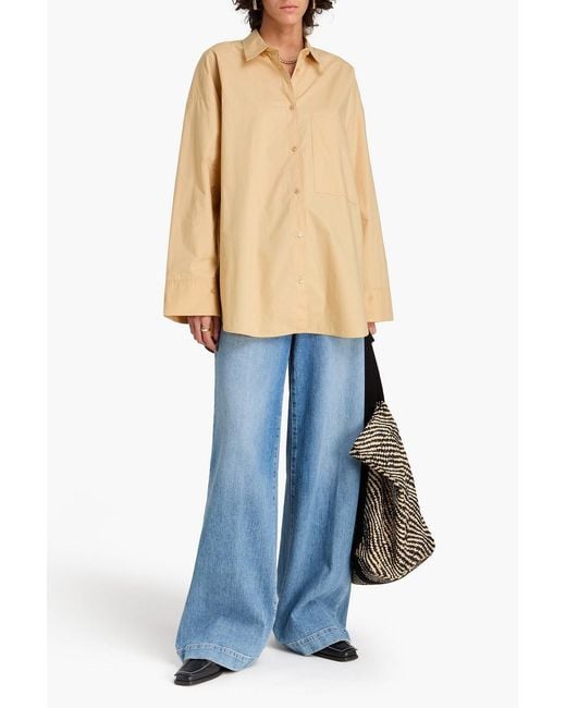 By Malene Birger Natural Oversized Cotton-Poplin Shirt