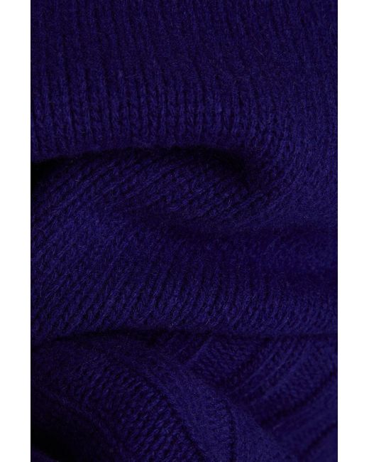 Chinti & Parker Blue Color-block Wool And Cashmere-blend Turtleneck Sweater