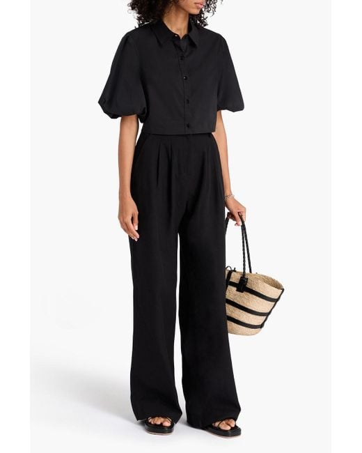 Farm Rio Black Hose mit weitem bein aus faille mit falten