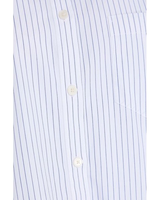 10 Crosby Derek Lam White Wesley gestreiftes hemd aus baumwollpopeline