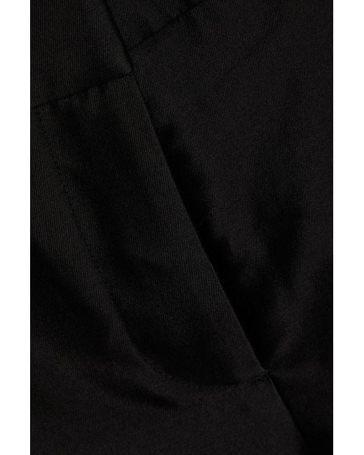 Zimmermann Black Wool And Silk-blend Straight-leg Pants