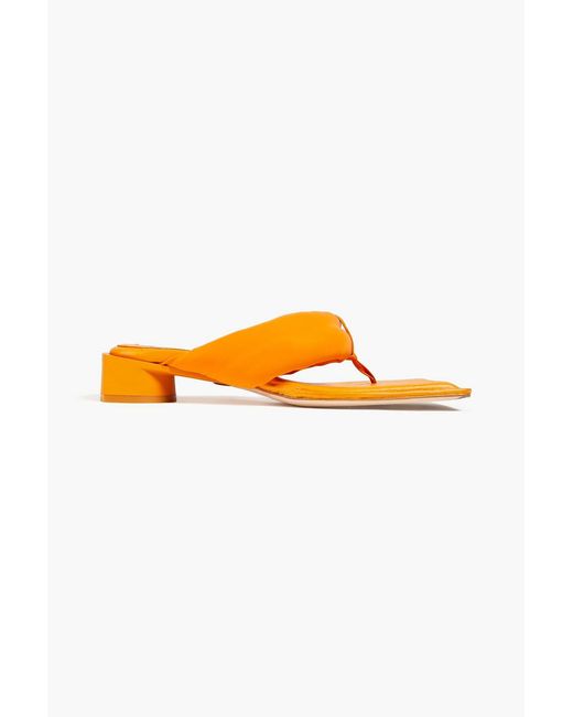 Miista Orange Anais Woven Sandals