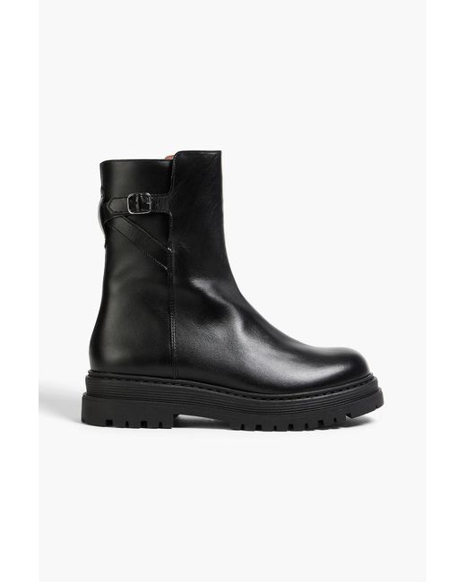 Claudie Pierlot Black Leather Ankle Boots