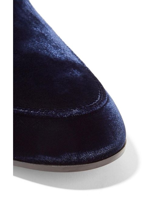 Gianvito Rossi Blue Velvet Slippers