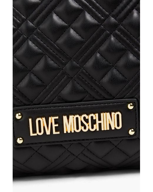 Love Moschino Black Quilted Faux Leather Tote