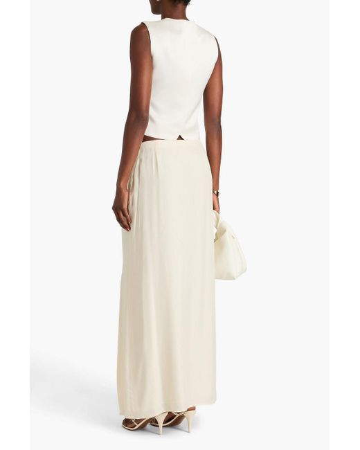 Rag & Bone White Ilana Silk-blend Twill Maxi Skirt