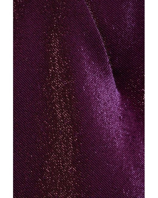 Area Purple Crystal-embellished Metallic Stretch-twill Mini Dress
