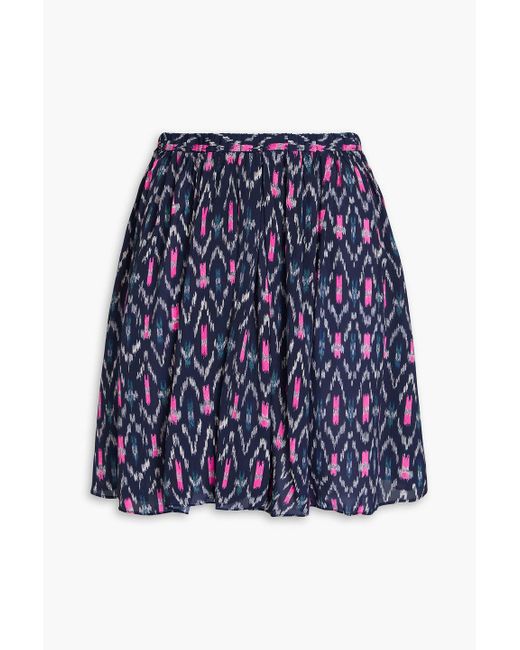 Isabel Marant Blue Minirock aus crêpe de chine mit print