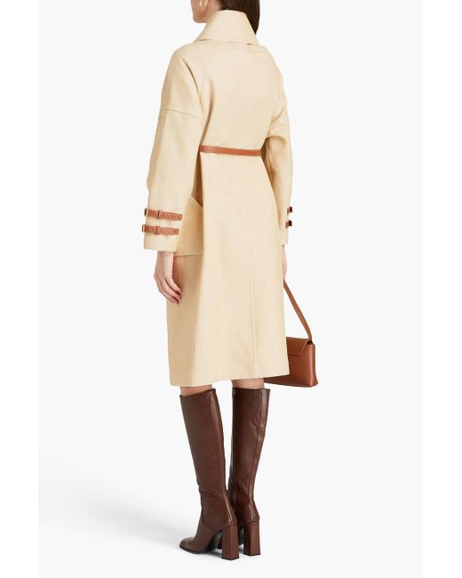 Tory Burch Natural Belted Cotton-blend Coat