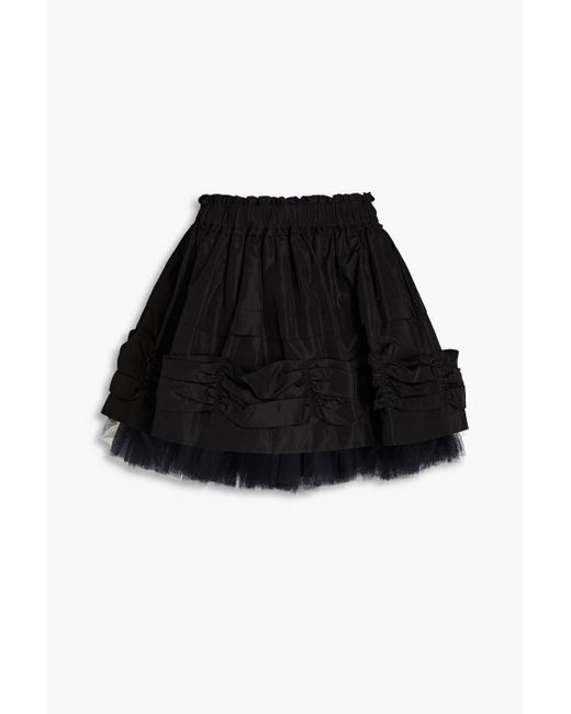 Simone Rocha Black Layered Taffeta And Tulle Mini Skirt