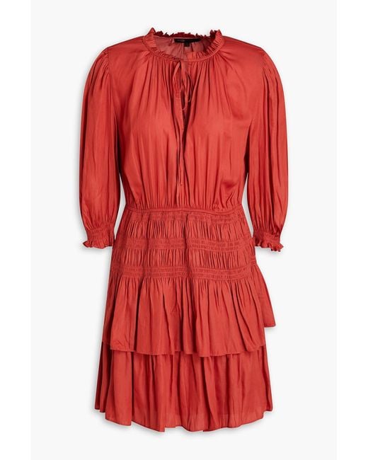 Maje Tiered Mousseline Mini Dress