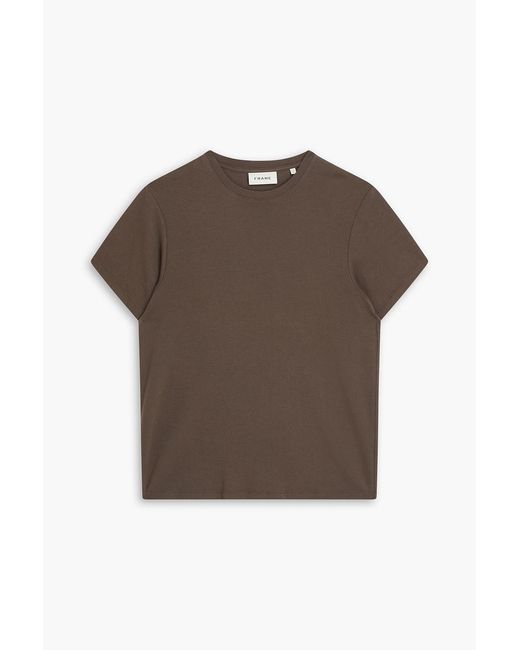 FRAME Brown Cotton-Jersey T-Shirt for men