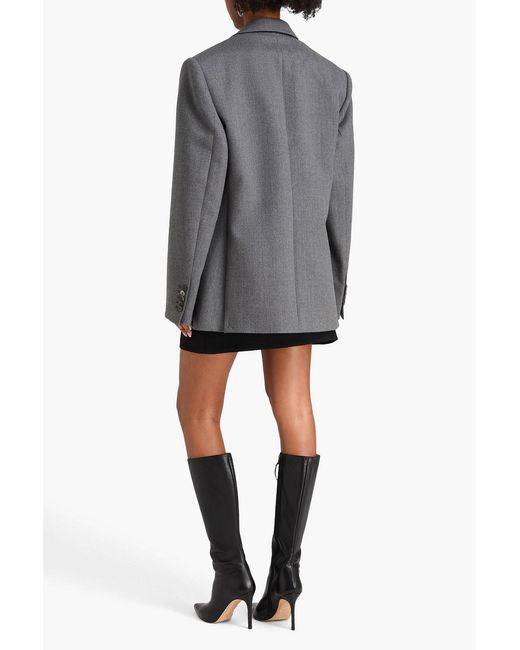 Wardrobe NYC Gray Oversized Wool-Flannel Blazer