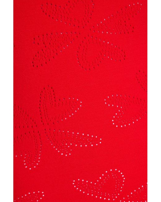 ROTATE BIRGER CHRISTENSEN Red Minikleid in pointelle-strick