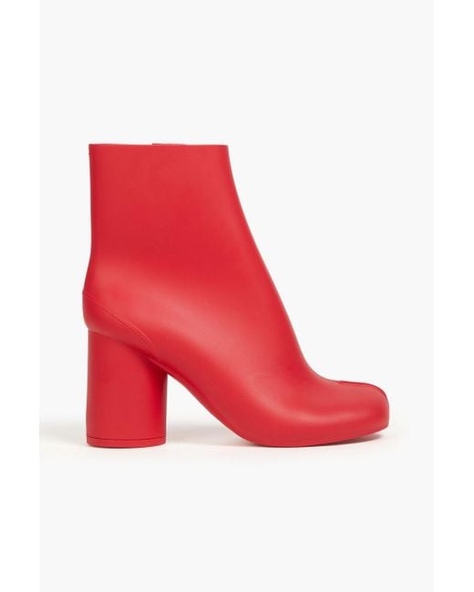 Maison Margiela Red Ankle boots aus pvc mit geteilter zehenpartie