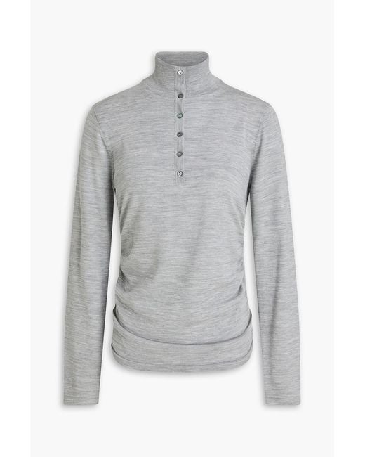 Theory Gray Wool Turtleneck Top
