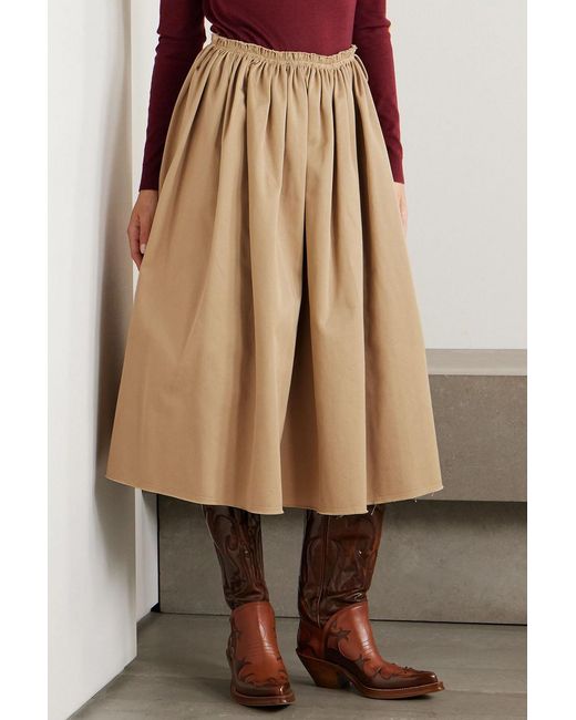 Gabriela Hearst Natural Chiara Cotton-Twill Midi Skirt