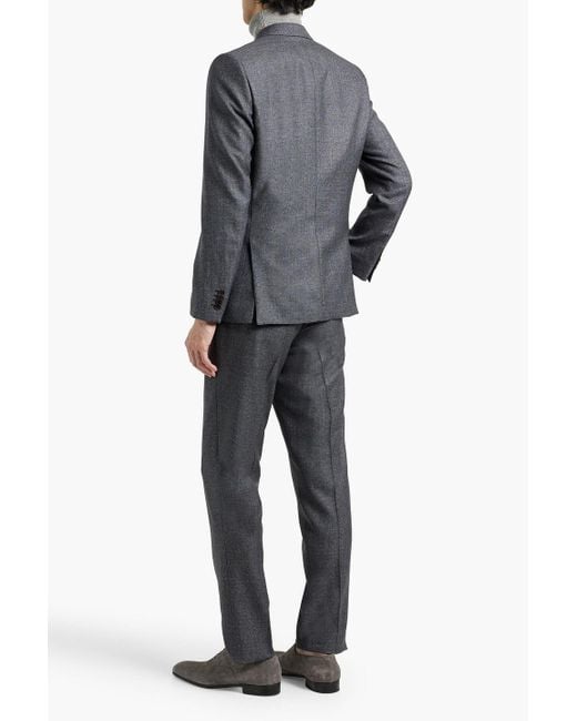 Paul Smith Gray Prince Of Wales Checked Wool Suit for men