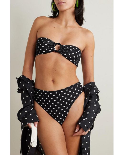Leslie Amon Black Maria bikini aus seersucker mit polka-dots