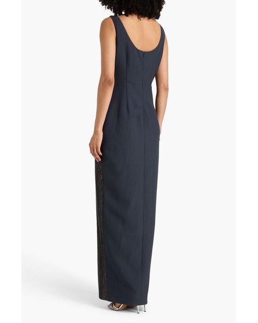 Roland Mouret Black Crystal-embellished Tulle Gown