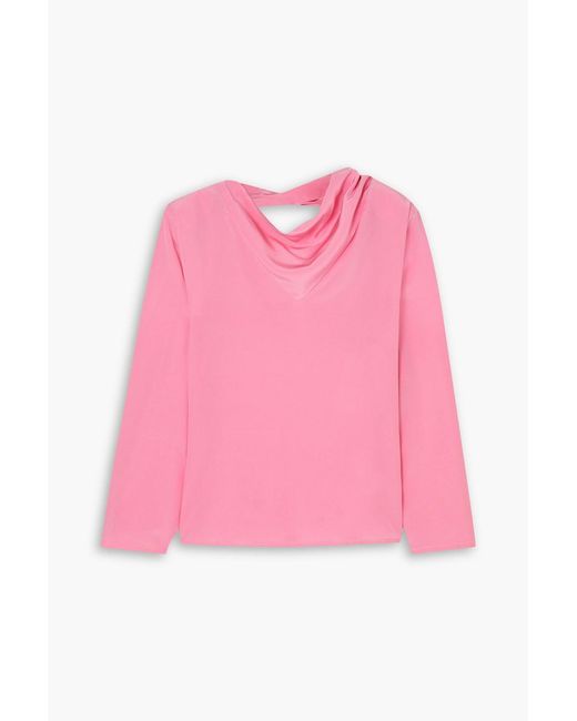 Envelope Pink Throw Draped Silk Crepe De Chine Top