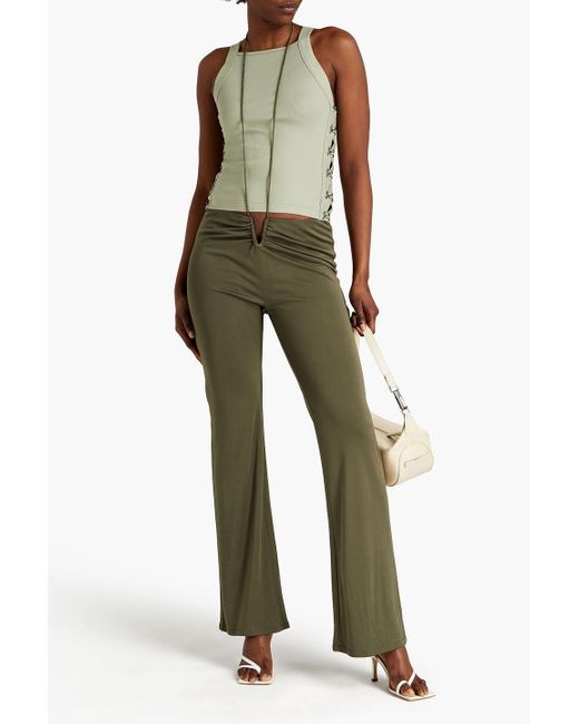 Dion Lee Ruched Jersey Flared Pants in 