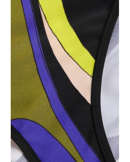 Emilio Pucci Blue Bikini-höschen aus stretch-jersey mit print
