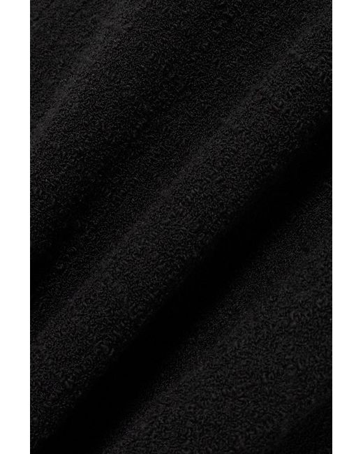 Alessandra Rich Black Button-embellished Wool-blend Bouclé Maxi Skirt