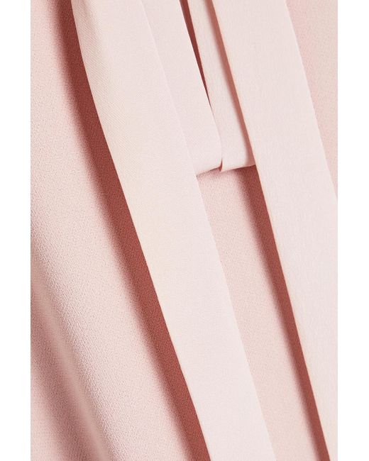 RED Valentino Pink Bow-embellished Two-tone Crepe Mini Dress