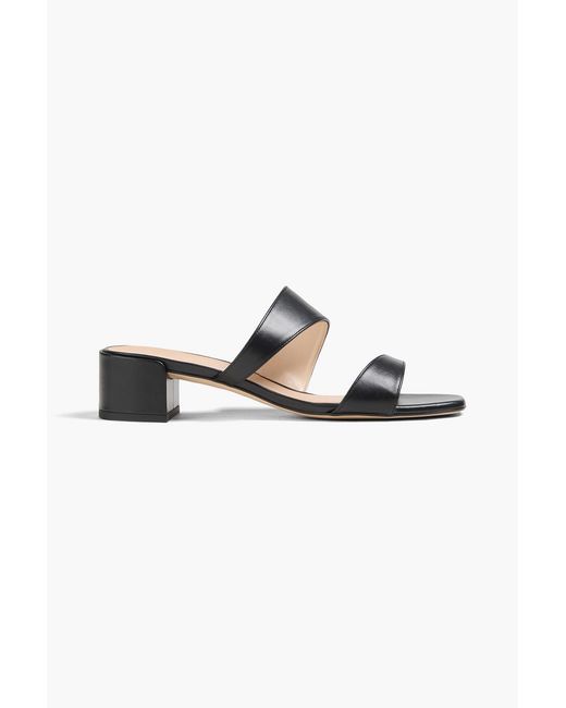 Stuart Weitzman Black Miami Leather Sandals