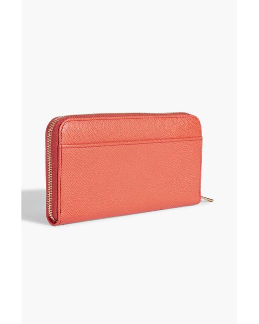 Dolce & Gabbana Pink Pebbled-leather Continental Wallet