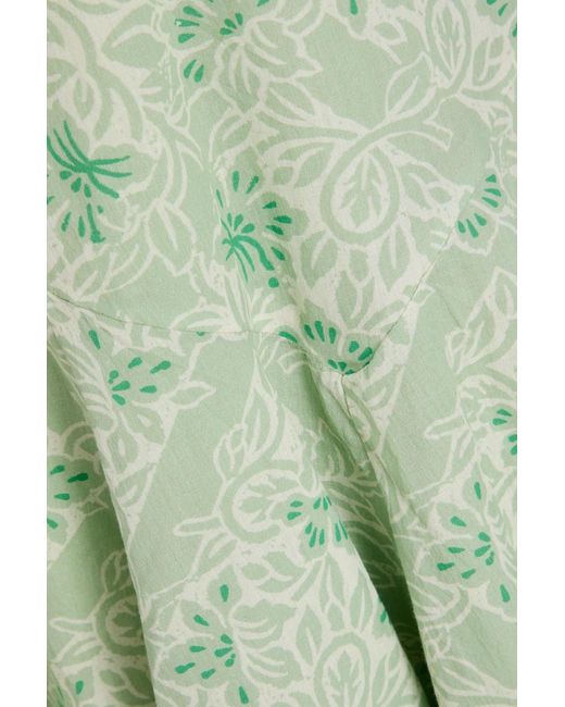 HANNAH Green Demi Printed Cotton Mini Dress