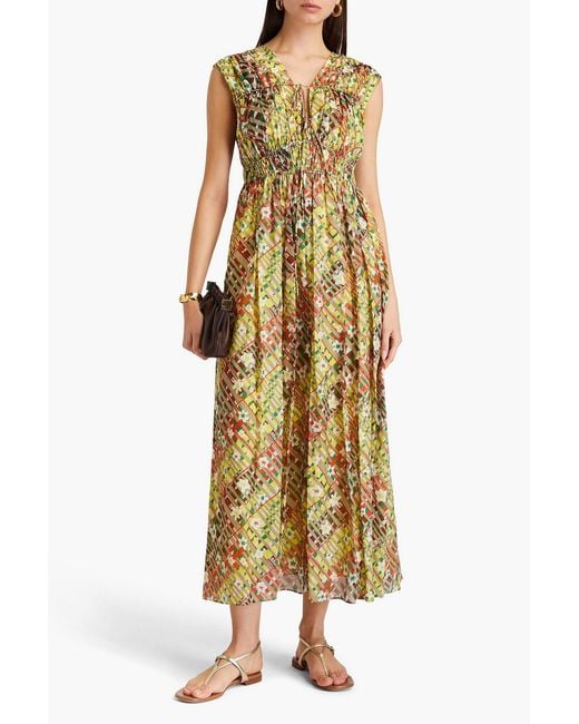 Diane von Furstenberg Metallic Gillian Printed Cotton And Silk-Blend Midi Dress