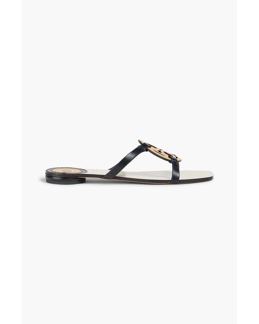 Tory Burch Blue Miller Embellished Leather Sandals