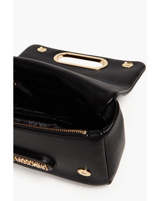 Love Moschino Black Faux Textured-leather Shoulder Bag