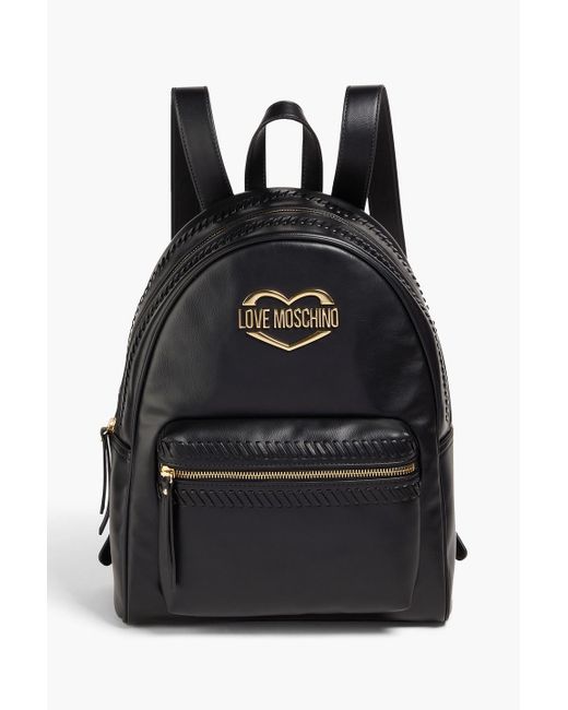 BabaBing! Luca Tumbled Vegan Leather Backpack Changing Bag, Black