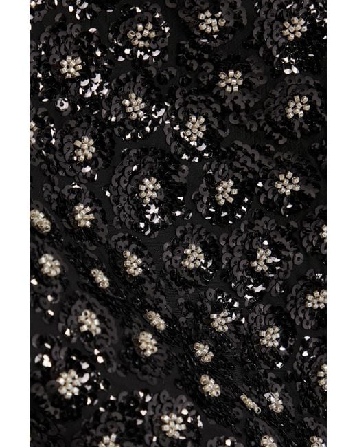 Claudie Pierlot Black Minikleid aus georgette mit verzierung