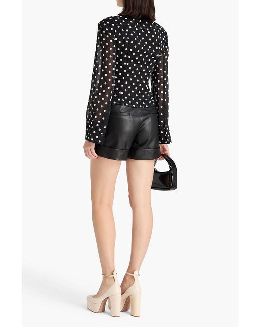 ROTATE BIRGER CHRISTENSEN Black Sequin-Embellished Chiffon Shirt