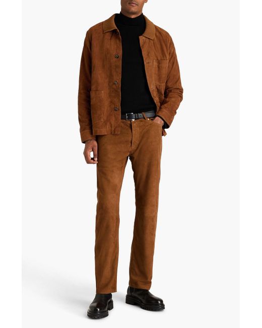 Officine Generale Hemd aus baumwollpopeline mit floralem print in Brown für Herren