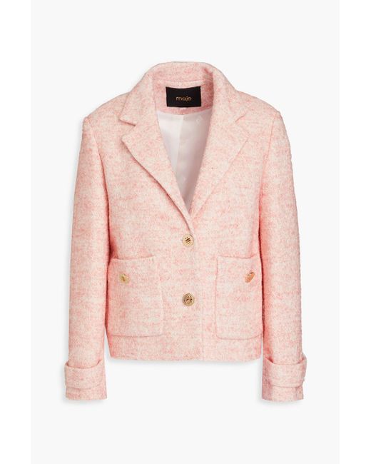 Maje Pink Mélange Tweed Jacket