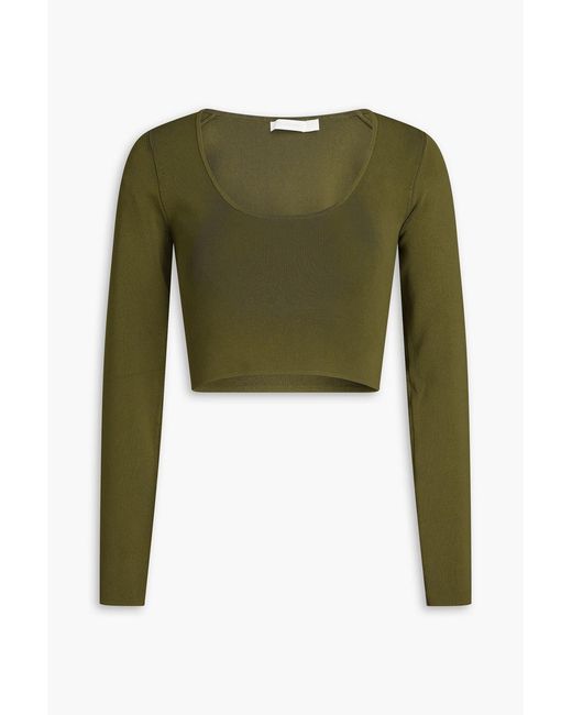 Zimmermann Green Cropped Knitted Top