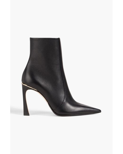 Victoria Beckham Black Leather Ankle Boots