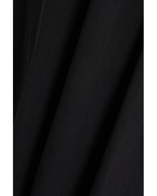 Theory Black Linen-blend Midi Dress