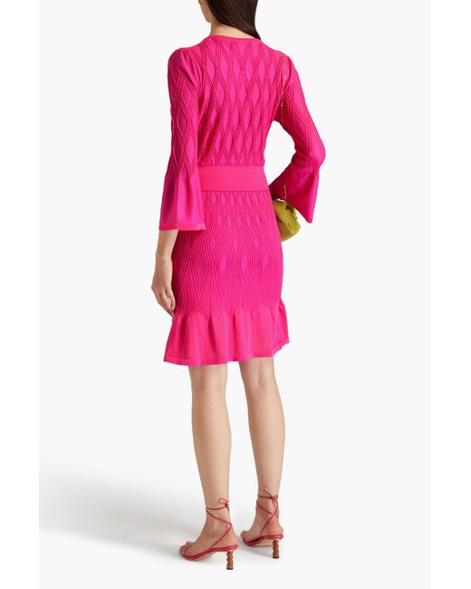 Diane von Furstenberg Pink Ava Fluted Knitted Skirt