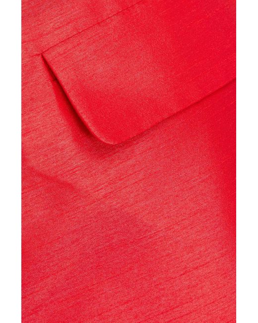 Nicholas Red Shantung Maxi Skirt