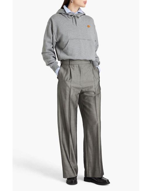 Sandro Gray Quentin Wool-blend Straight-leg Pants