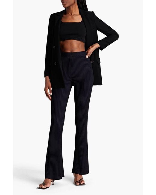 Dion Lee Blue Ribbed-Knit Flared Pants